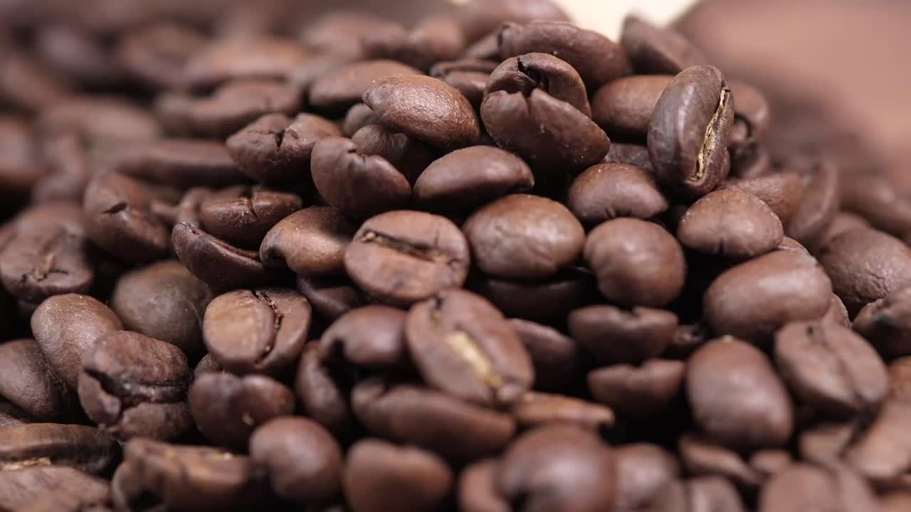 Primer plano de los granos de café