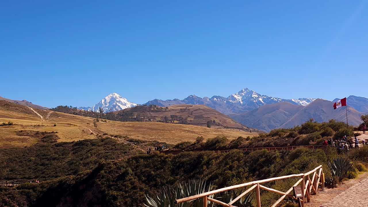Moray archaeological site, showcasing the unique circular terraces used by the Incas for agricultural experimentation in Peru's Sacred Valley
