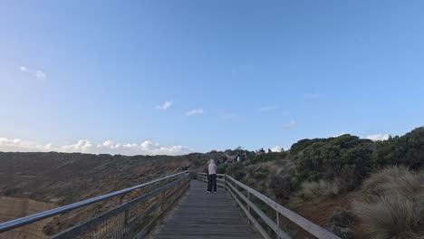 coastal walkway with people