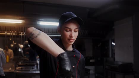 woman chef preparing food