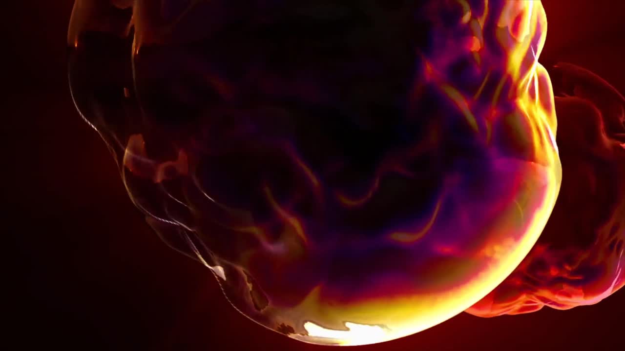 Animazione 3D astratta di cellule organiche luminose