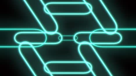 a simple neon blue line with a loop end floats in a black space, creating a minimalist and futuristic aesthetic in this striking image