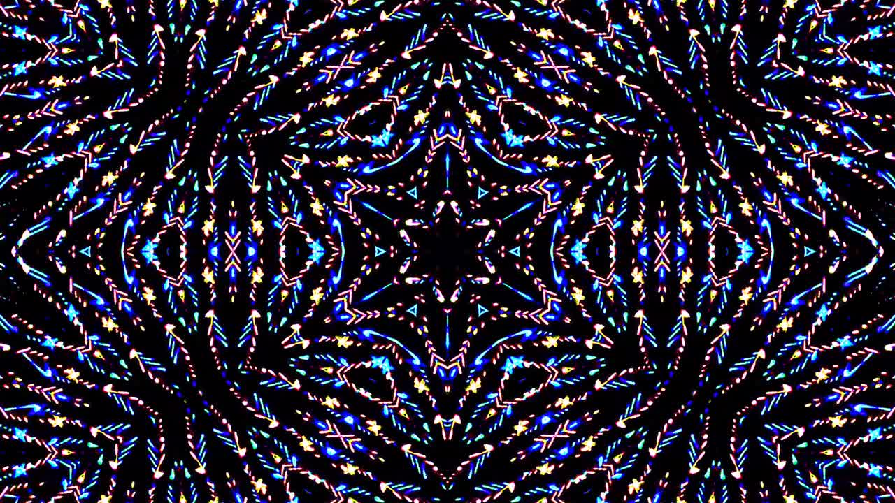 Beautiful abstract kaleidoscope that shines, a radiant light that regulates the subtle movements