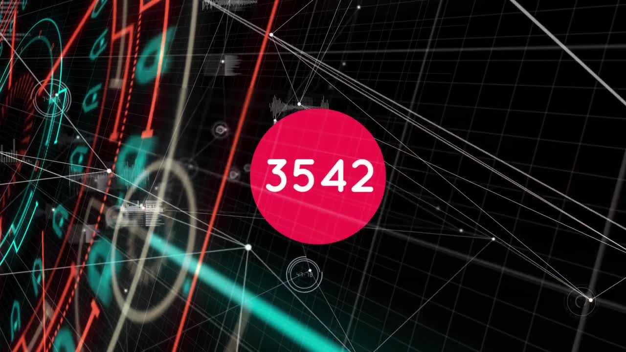 animación del procesamiento de datos sobre un fondo negro