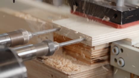 cnc machine drilling wood panels