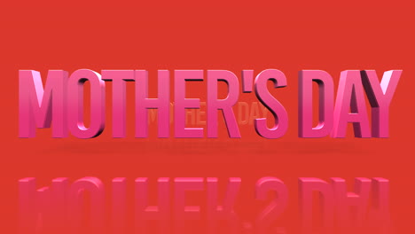 rolling mother day text on red gradient