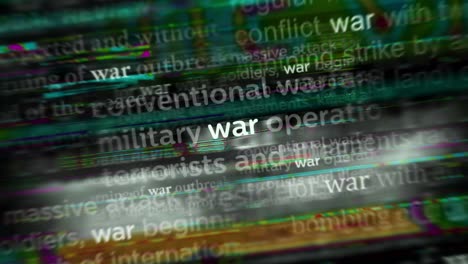 headline news titles media with war seamless looped