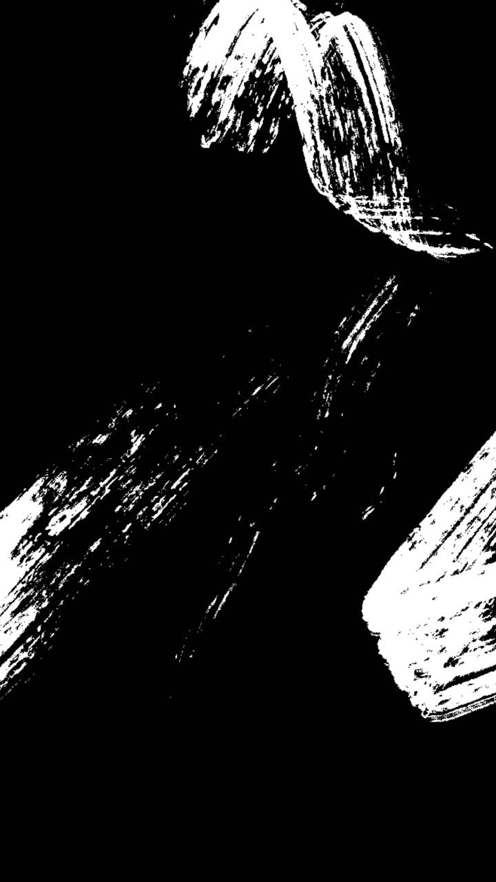 Pennellate Bianche Animate su Sfondo Nero