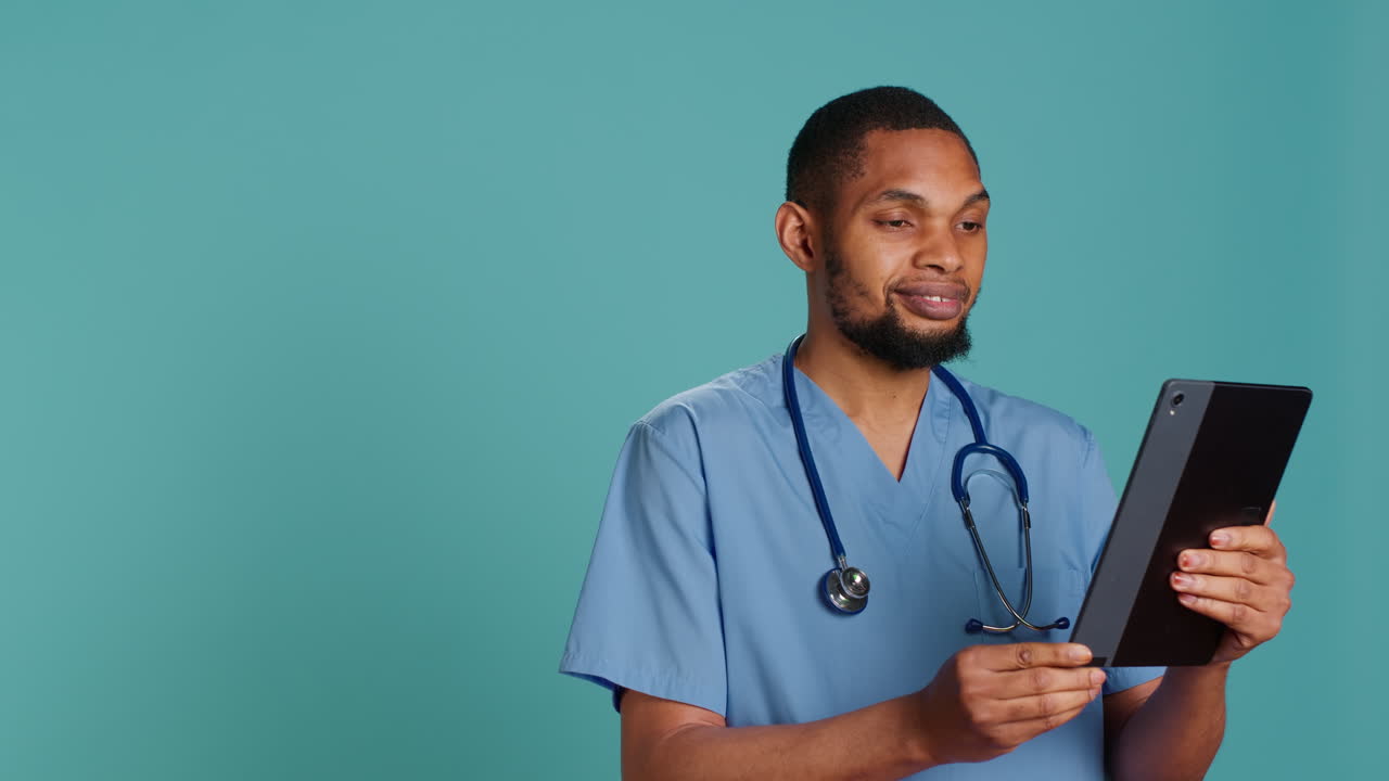 Healthcare professional listening to patient problems during videocall