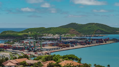 noumea harbor, capital of new caledonia on the island of grande terre - colorful, time lapse