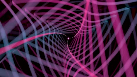 cubi magenta twist con sfondo nero, rendering 3d.