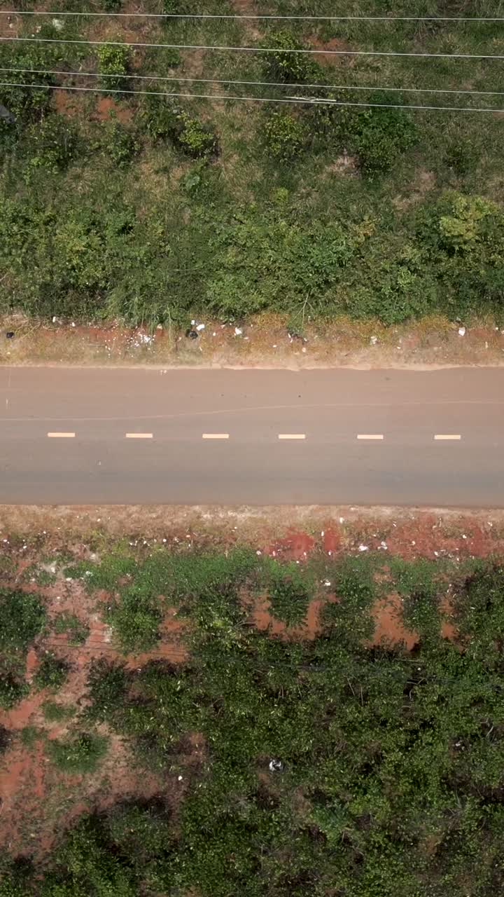 Aerial view of a road in the countryside
