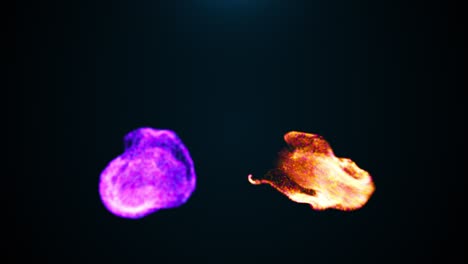 danza de partículas de color concentradas, generadas por computadora. renderización 3d de telón de fondo abstracto con nubes fluidas
