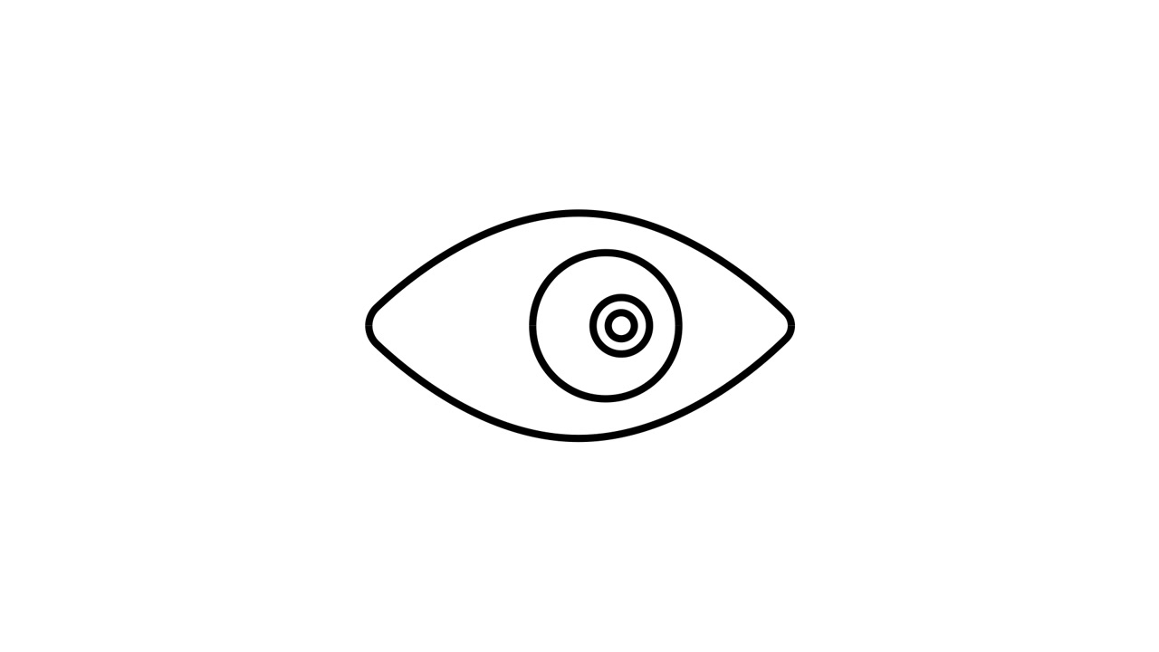 Animated Line Art Drawing of an Eye Icon