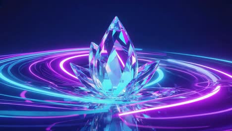 glowing crystal lotus