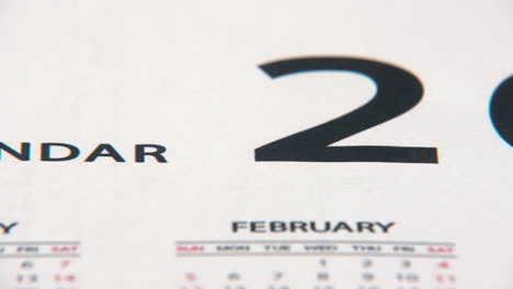 2023 calendario vista de cerca año nuevo