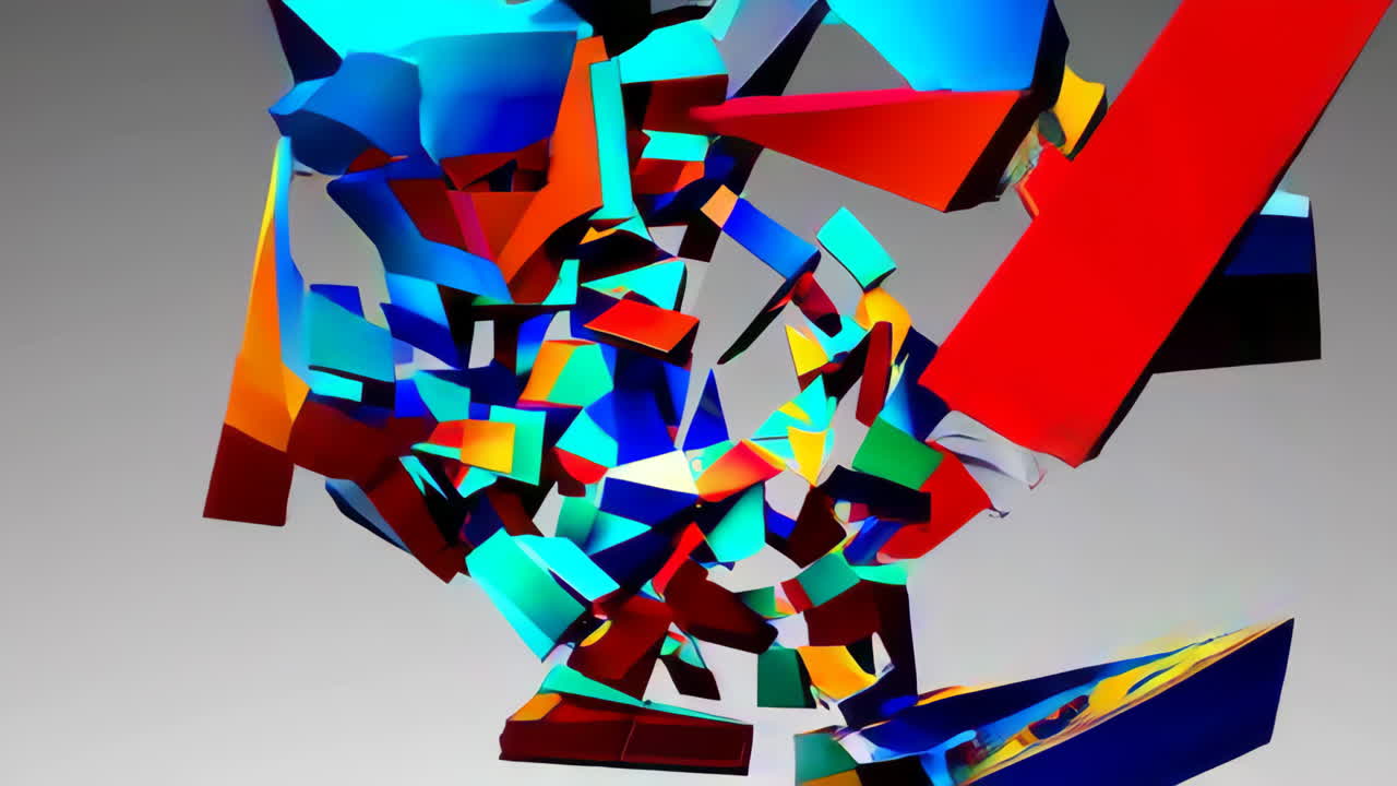 composición geométrica abstractamente colorida