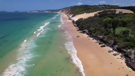 drone perspective showcasing rainbow beach’s beauty