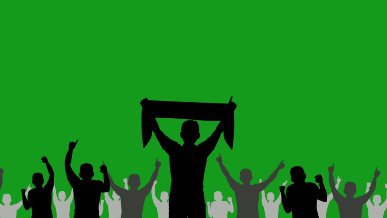 실루 군중 녹색 화면 모션 그래픽