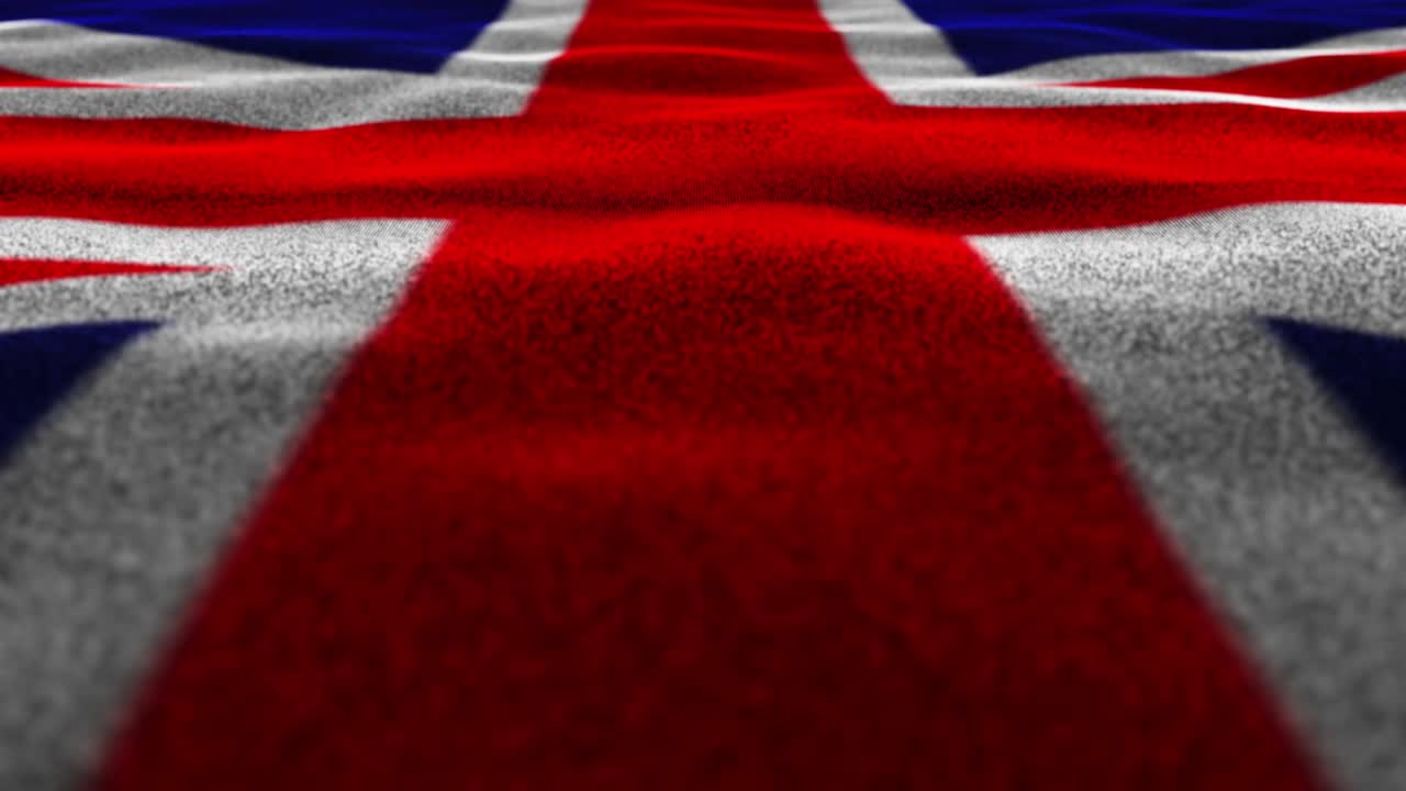 bandera del reino unido, fondo de alfombra textil, cámara fija, bucle, 4k