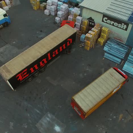 Aerial view of warehouse storage