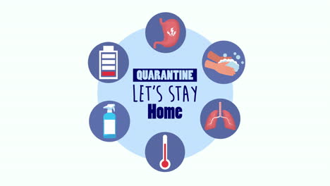 stay at home campaign with set icons