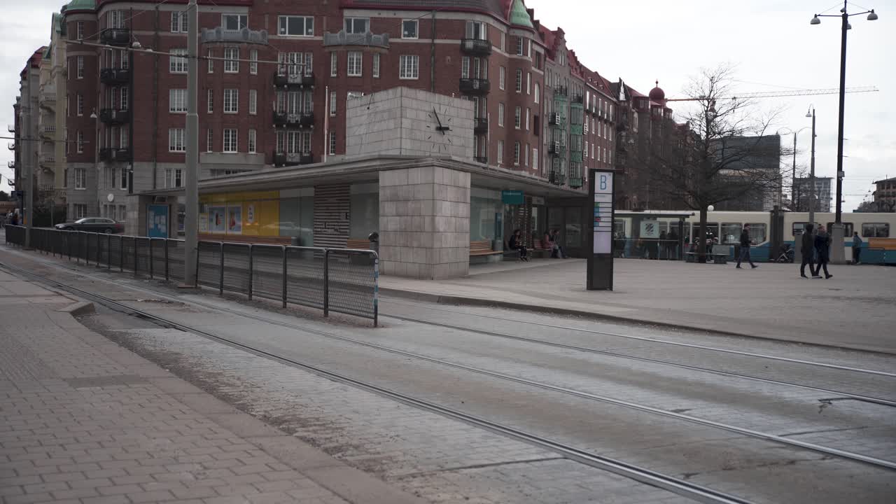 Transportation hub called Korsvagen know for busses and trams. Located in Gothenburg, Sweden, Europe.