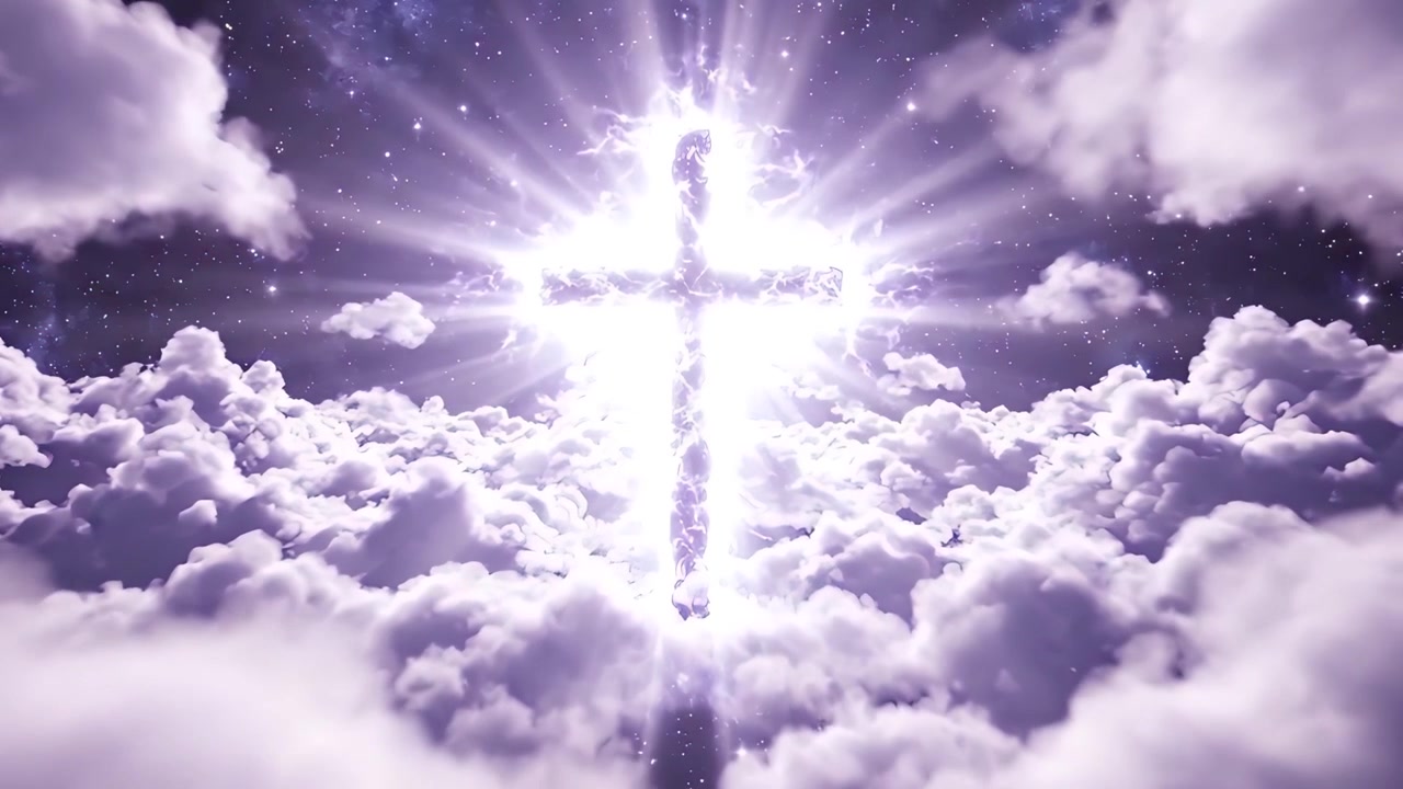 Sfondo per Adorazione 4K: Croce Cristiana e Luce Celeste