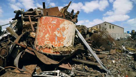 rusty metal pieces in scrapyard 4k