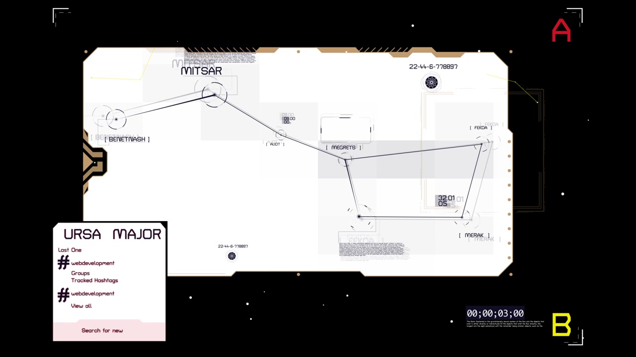 Animated Futuristic HUD Interface Displaying Constellation Map and Data