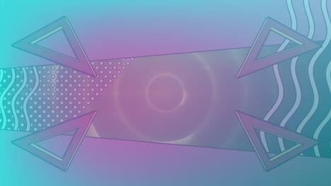animación de formas en movimiento sobre círculos de neón