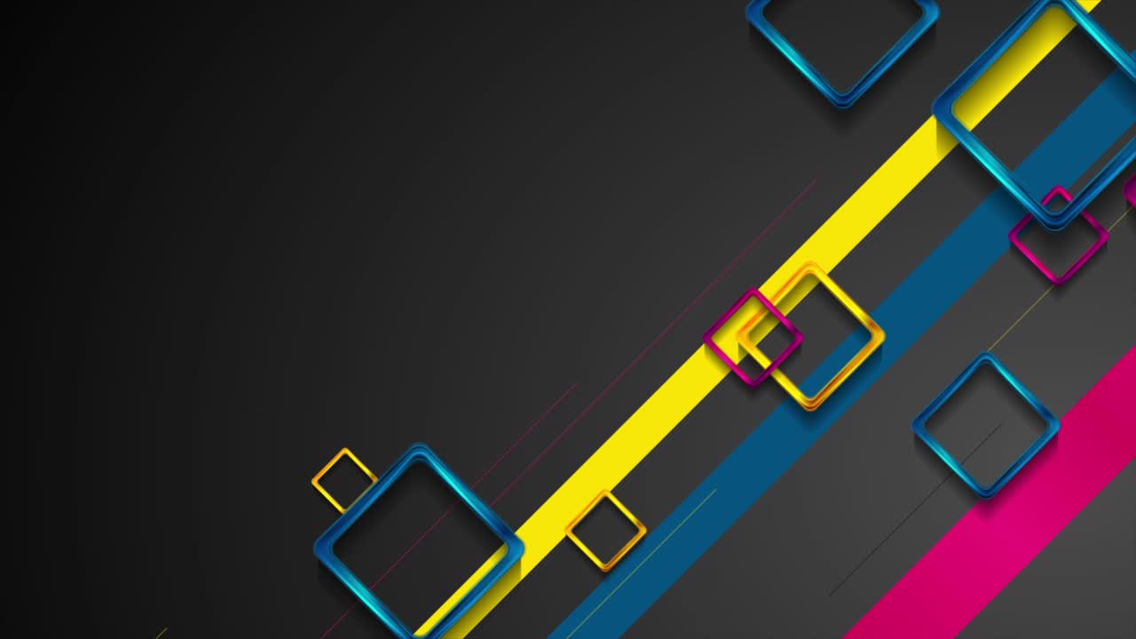 cuadrados brillantes coloridos fondo de movimiento de tecnología abstracta