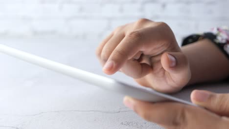 woman using a tablet