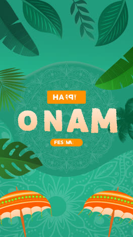 una animación de una ilustración de un onam indio plano