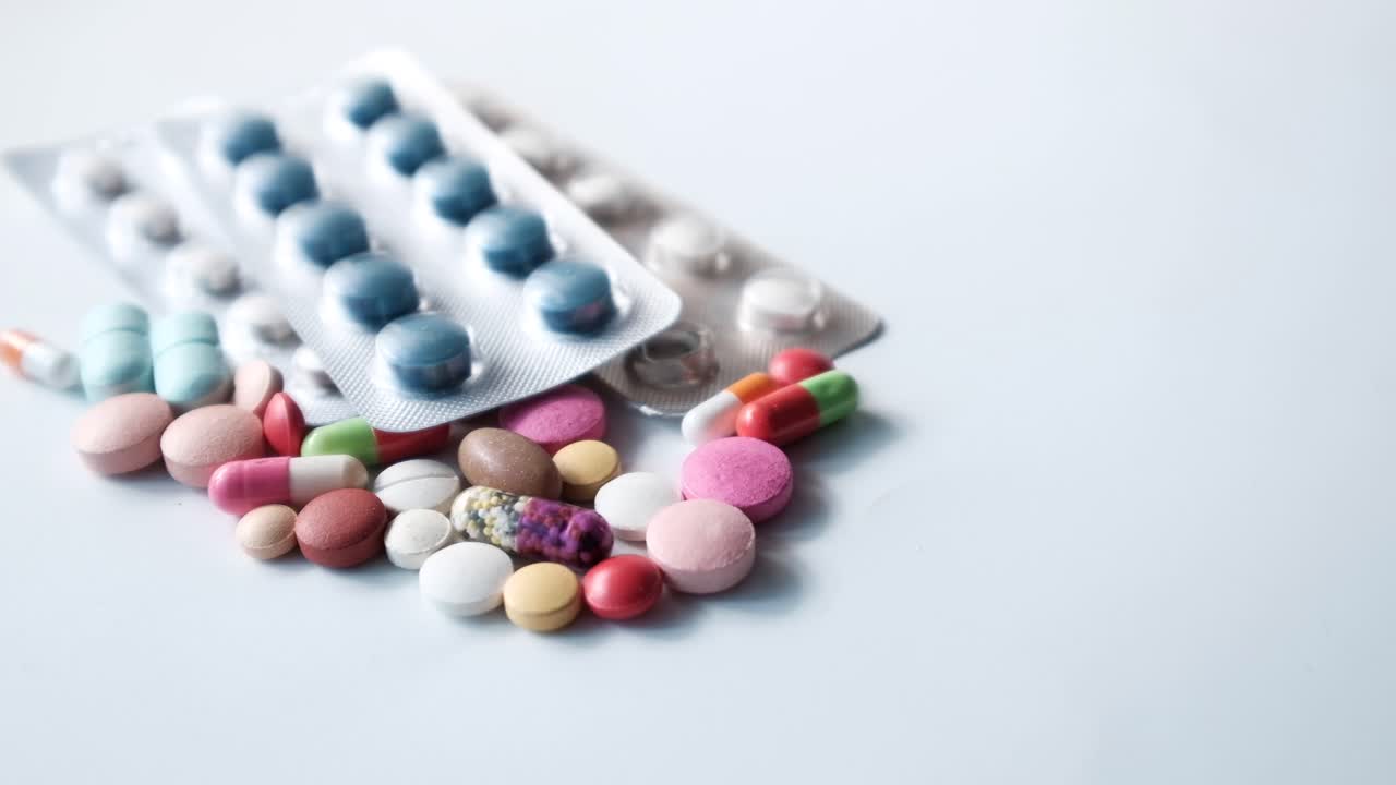 Assorted Medications and Pills in Blister Packs