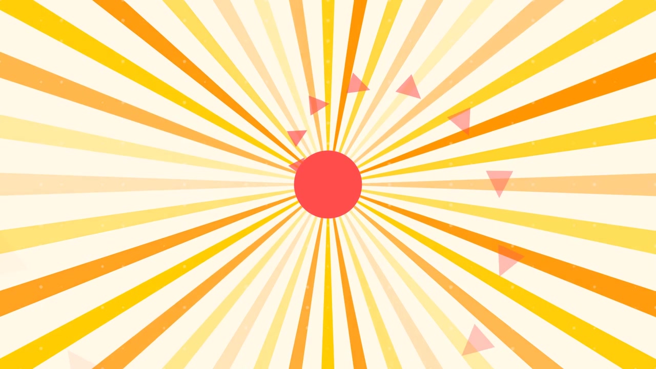 Abstract Motion Graphic with Rotating Triangles and Sunburst Background