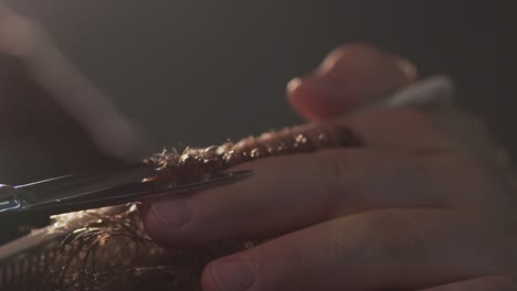 close-up of a man getting a haircut
