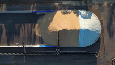 pile of grain in storage and distribution center