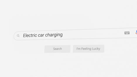 searching for electric car charging on internet browser