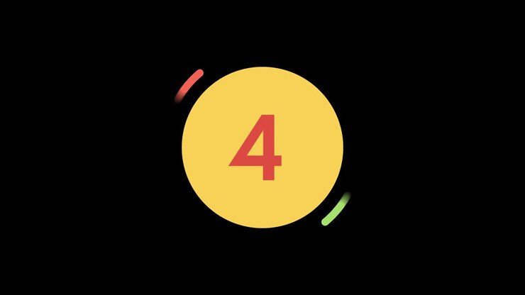 Ten to one digital countdown timer with colorful rotating circle graphic on easy-to-use transparent backgroundÂ