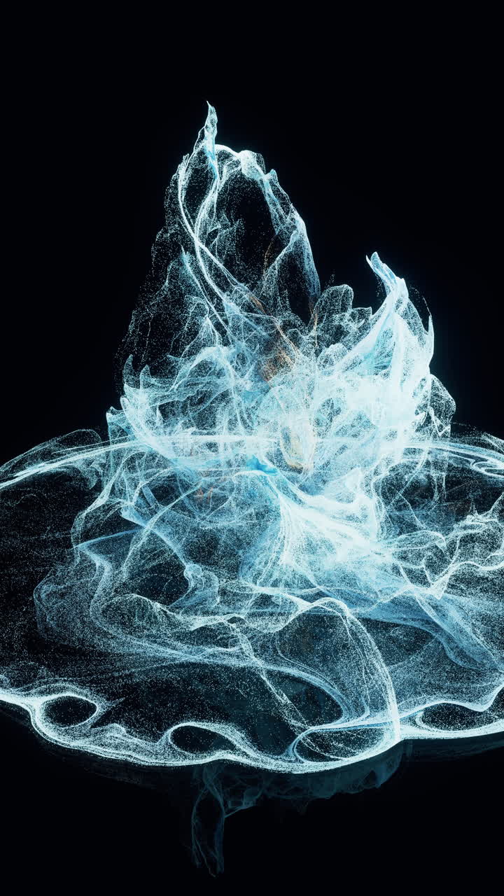 Flowing particles, wave pattern background, 3d rendering.