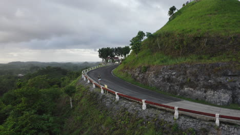 Aerial-shot-of-the-interesting-rock-formations-called-the-Chocolate-Hills-on-Bohol-Island-in-the-Philippines