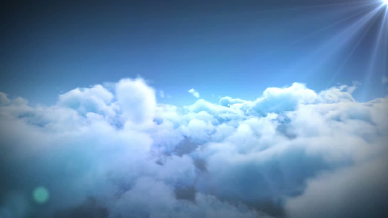 하늘과 구름의 디지털로 생성된 비디오
