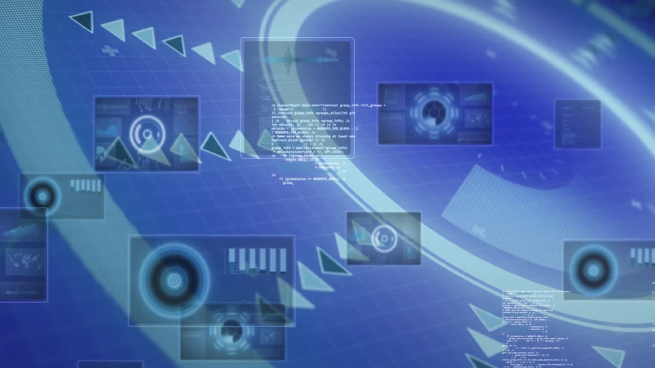 인터페이스에서 범위 스캐닝과 데이터 처리의 애니메이션