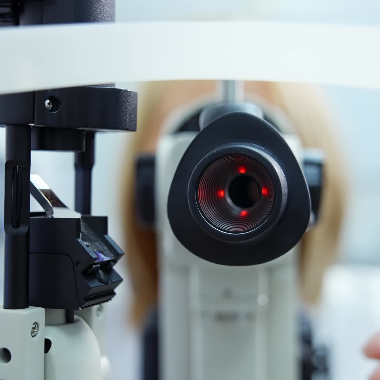 Patient checking vision with equipment