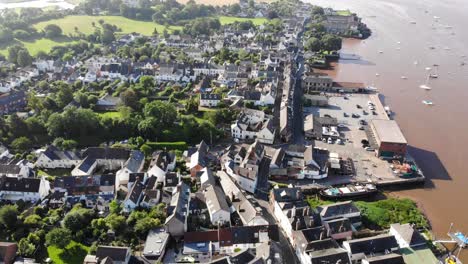 aerial over topsham beside river exe in devon