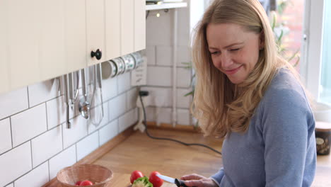 woman preparing vegetables in the kitchen