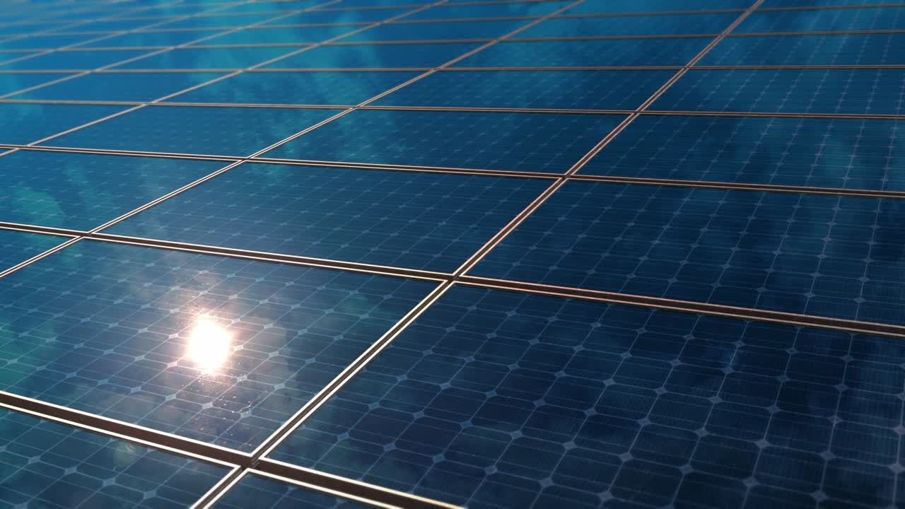 sistemas fotovoltaicos interminables paneles solares campo reflejan el cielo y el sol generan electricidad