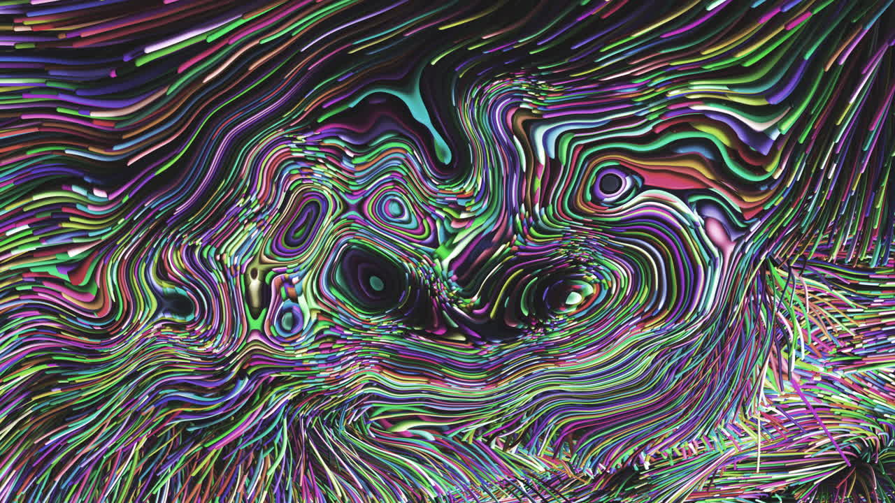 Animazione digitale di uno sfondo con effetto texture di liquido metallico fluido e colorato