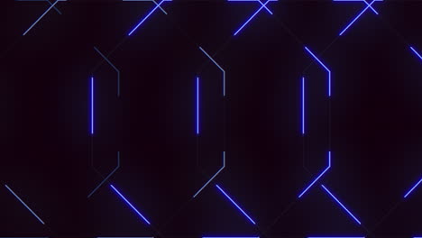patrón de neón zigzag azul y púrpura sobre un fondo negro